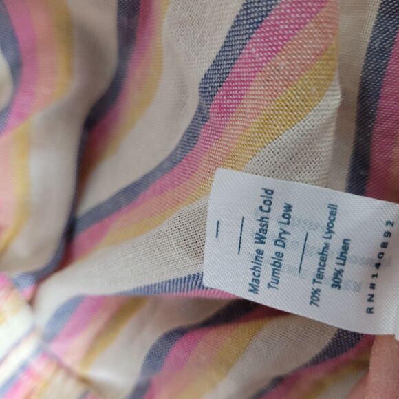 NWT Marine Layer Doze PJ Short Retro Ombré Stripe Size Lg Linen Blend Sleep - Picture 9 of 11